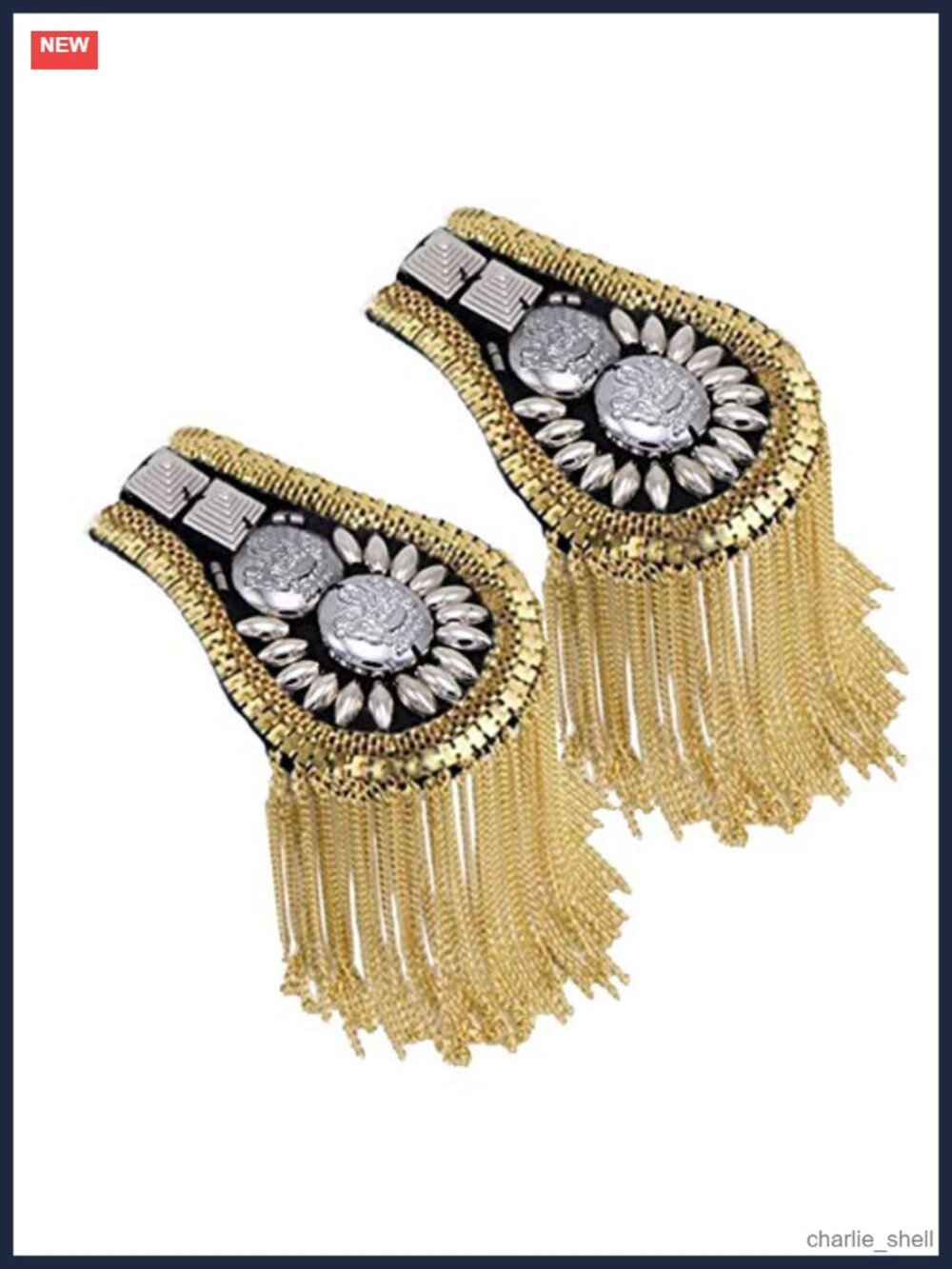 1 Pair Blazer Epaulet/Kpop Fringed/Tassel Metal Punk Shoulder Epaulette/Dpikes
